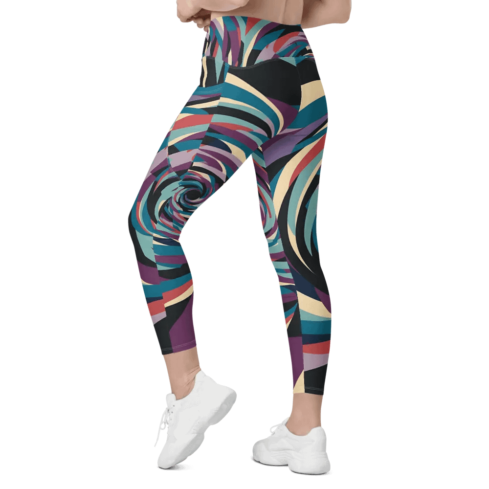 Abstract Lithographic Pattern Design Leggings with pockets - V5 product image (12)