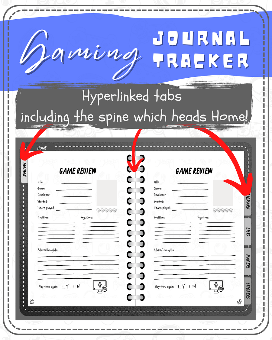 Gaming Journal Gaming Tracker Digital Version - Goodnotes Notability Noteshelf Compatible product image (2)