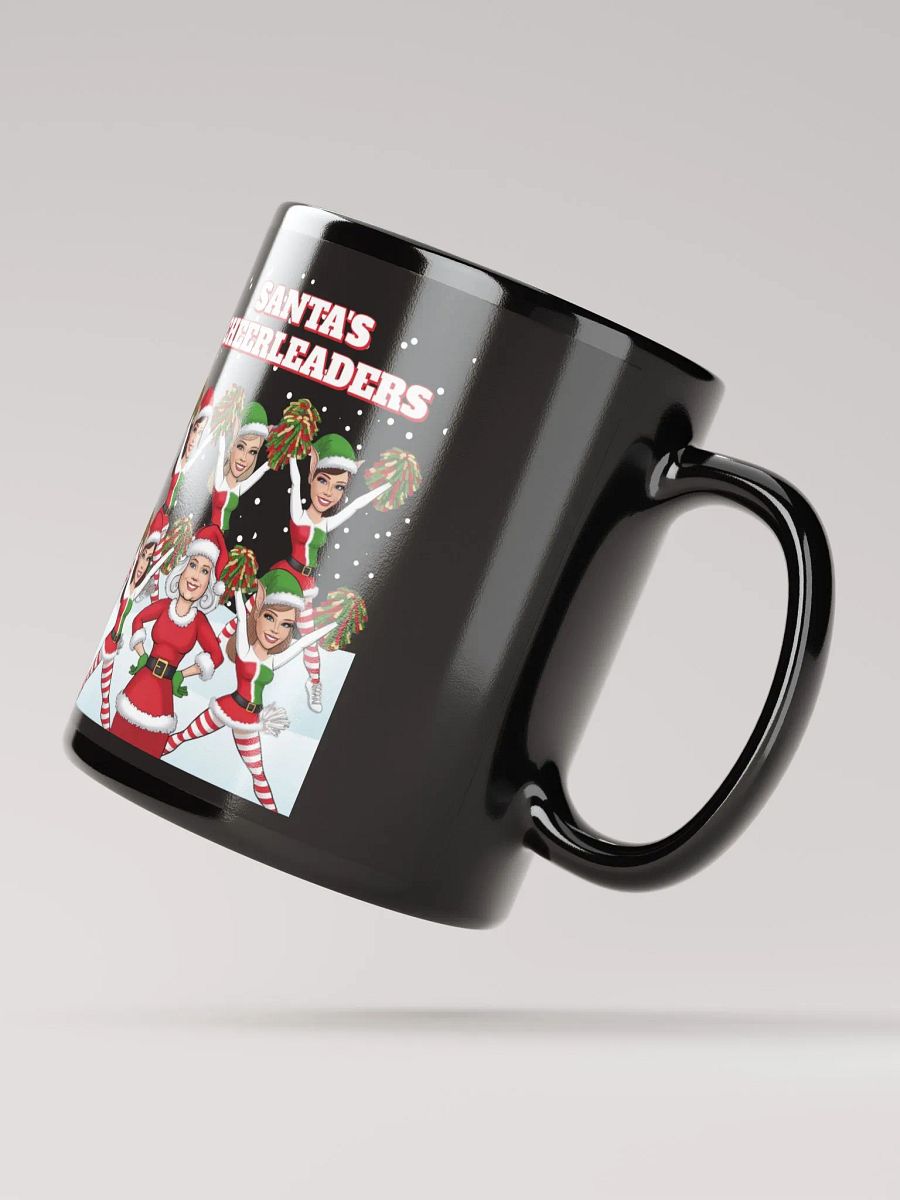 Santa's Cheerleaders Elves Squad Black Mug product image (4)