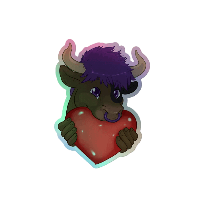 "Bull Love" Holographic Sticker product image (2)