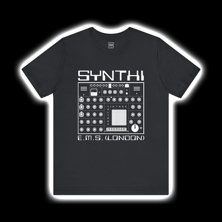 EMS Synthi T-Shirt - AKS VCS3 Electronic Music Studios London by Vintage Voltage (WHITE PRINT) product image (1)