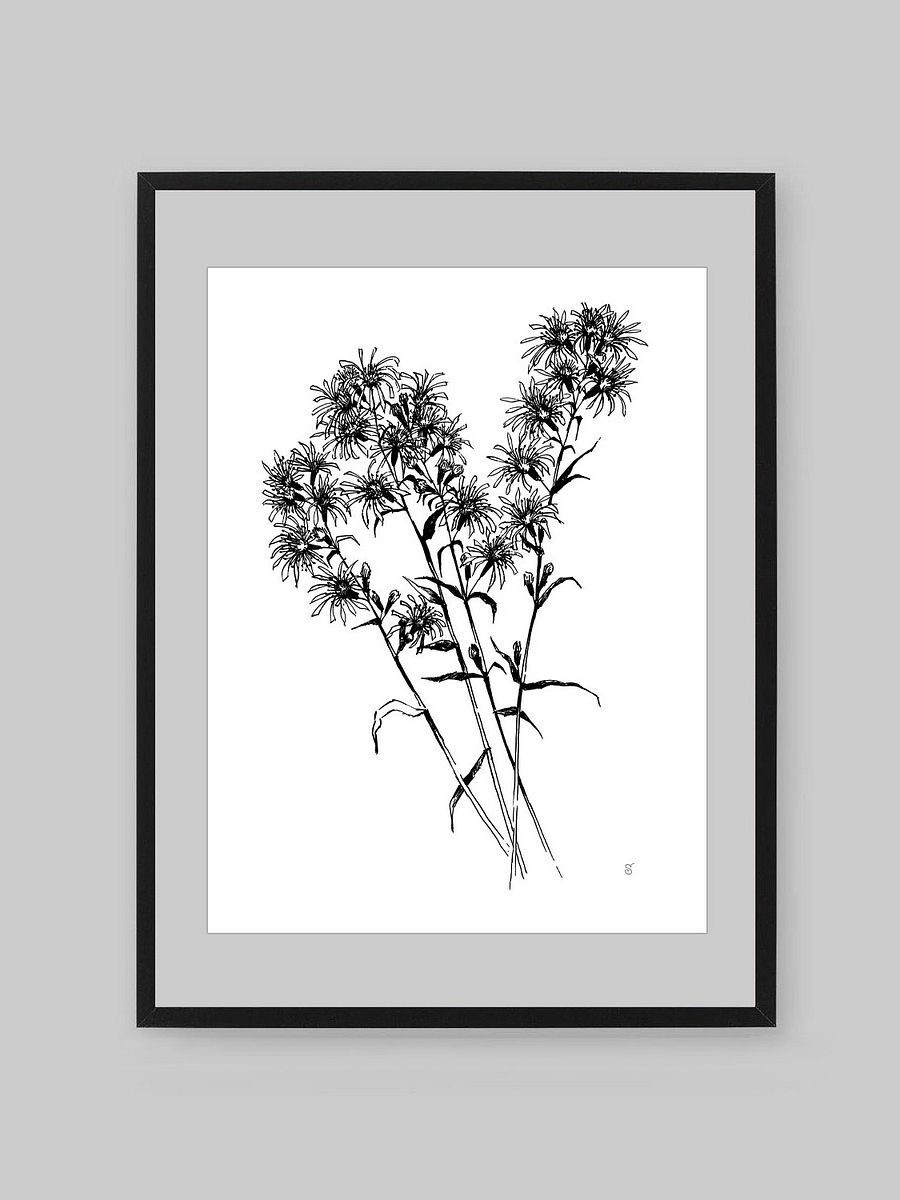 Monochrome Botanical Bliss Poster - Bouquet Flowers product image (24)