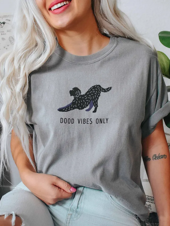 Dood Vibes Only T-Shirt(Embroidered) of a Labradoodle(Black) product image (2)