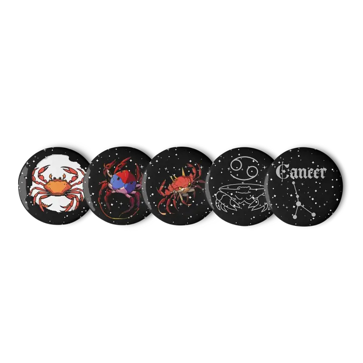 Cosmic Crab Pin Buttons Set product image (2)