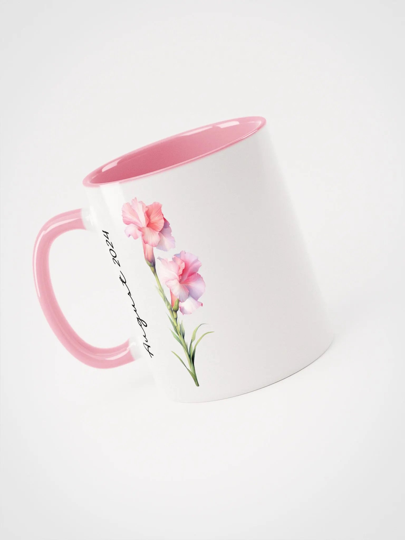 Two Tone Birth Flower Mug AUGUST – Personalized Gift product image (4)
