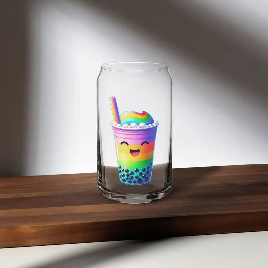 Rainbow Bubble Tea Happiness Can Glass product image (6)