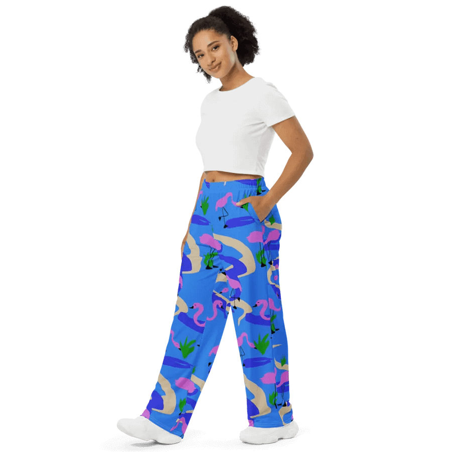 Flamingos Pattern Wideleg Pants product image (4)