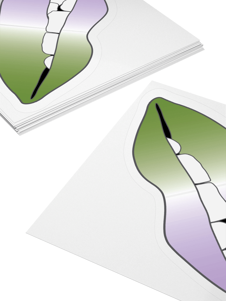 Genderqueer Pride Gradient Biting Lips Sticker product image (12)