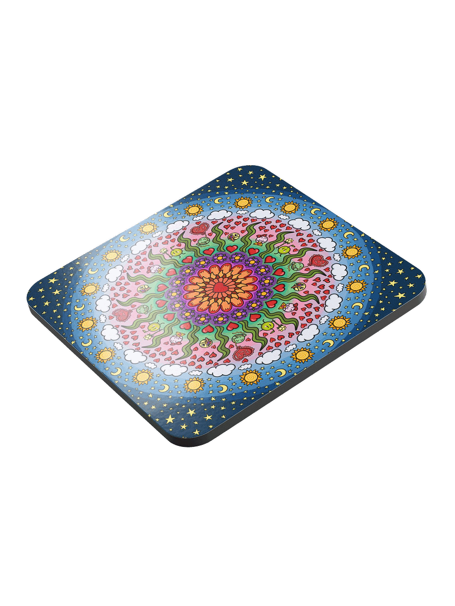 Dango Valentines Mandala - Glossed Cork Coaster product image (3)