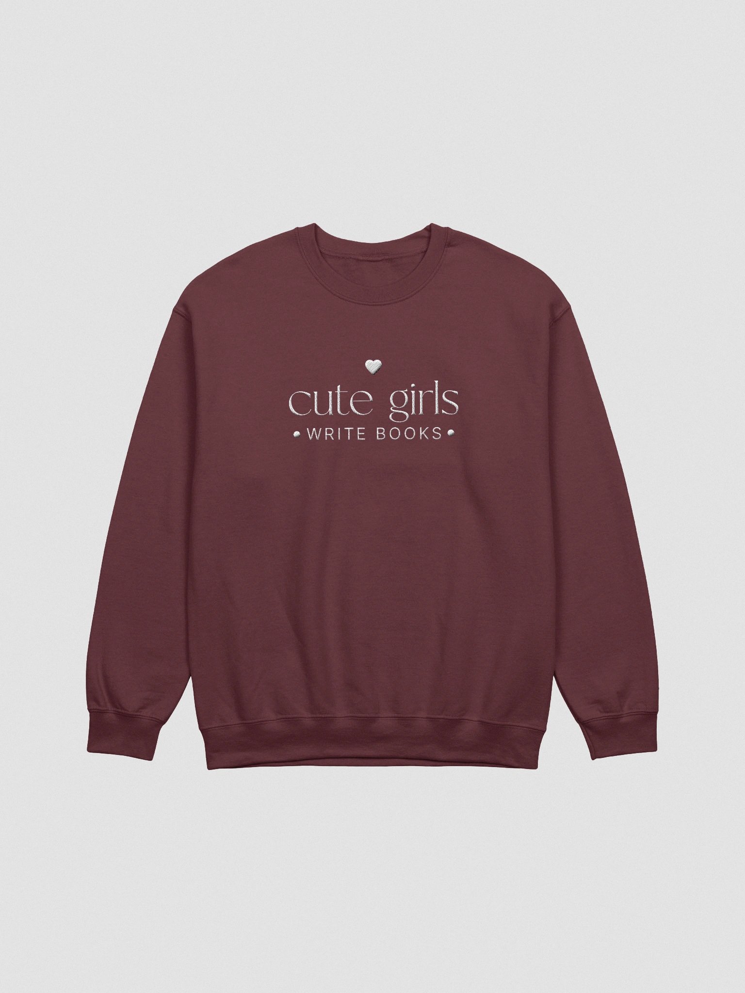 Embroidered Cute Girls Write Books Crewneck Sweatshirt product image (2)