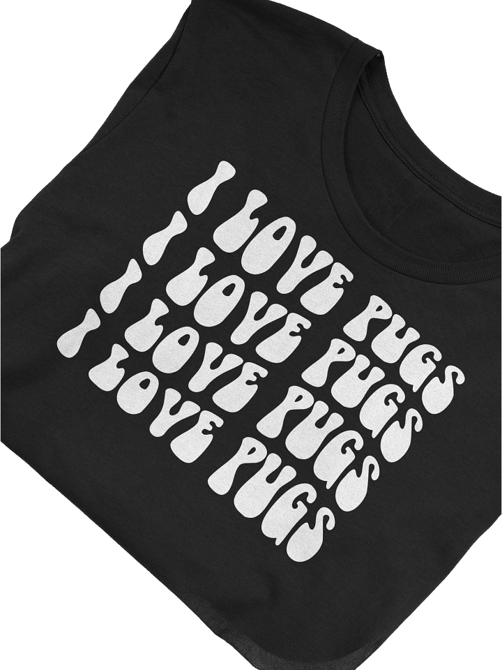 I Love Pugs Retro Wavy 70's Style Inspired T-Shirt product image (1)