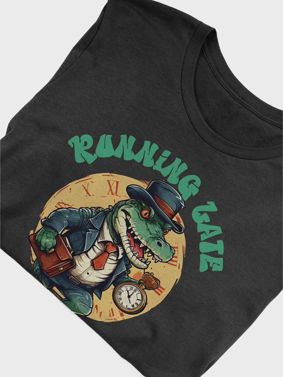 Running Late is My Cardio – Colorful Funny Crocodile Rushing Bella Canvas 3001 Super Soft T-Shirt for Stylish Individuals product image (6)