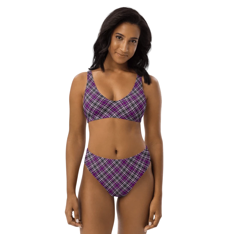 Purple, Gray, and Black Plaid Bikini product image (1)