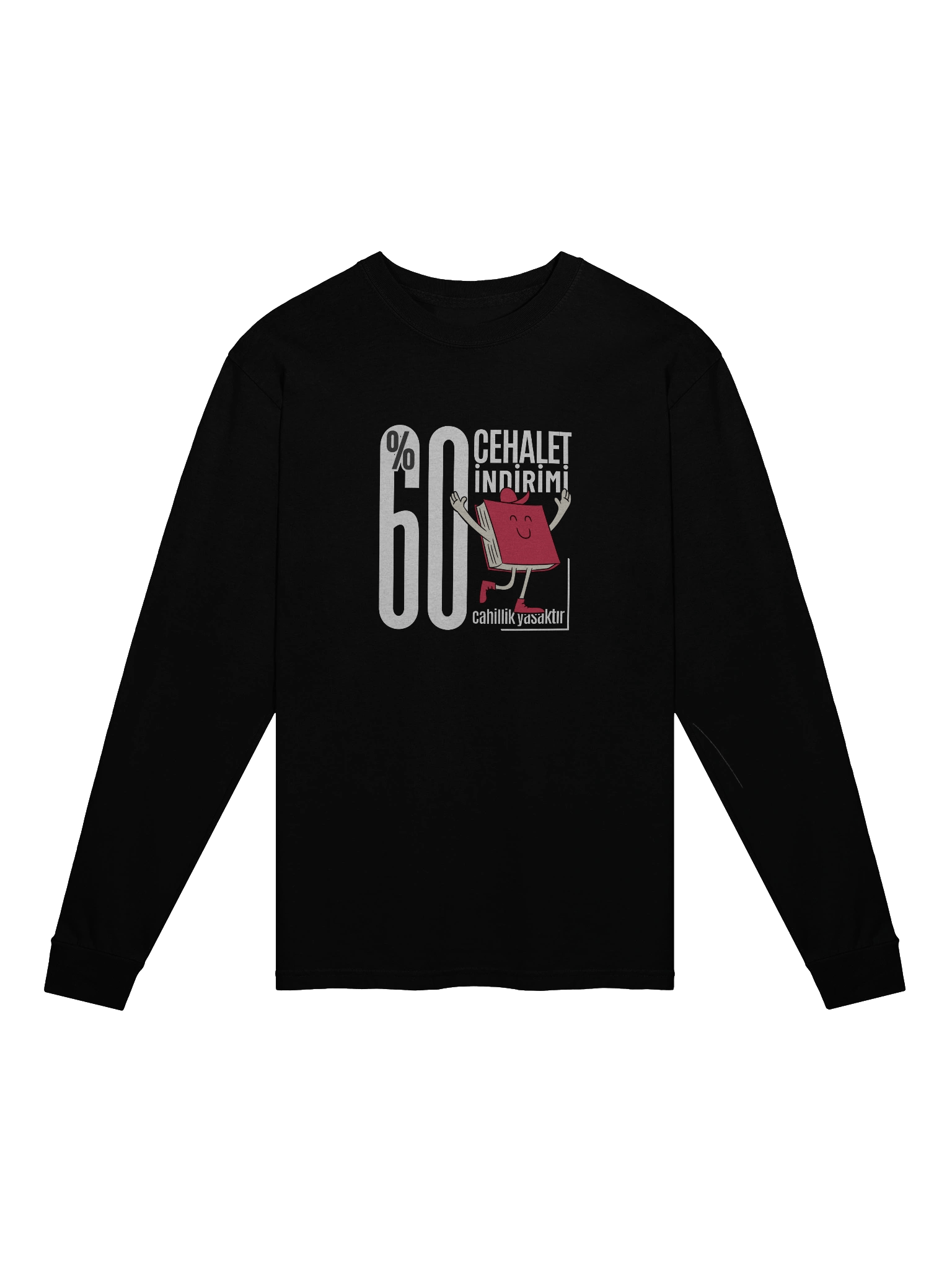 Comfort Colors Uzun Kollu Unisex Tişört | %60 Cehalet İndirimi Türkçe Tasarımlı Retro Stil T-Shirt product image (1)