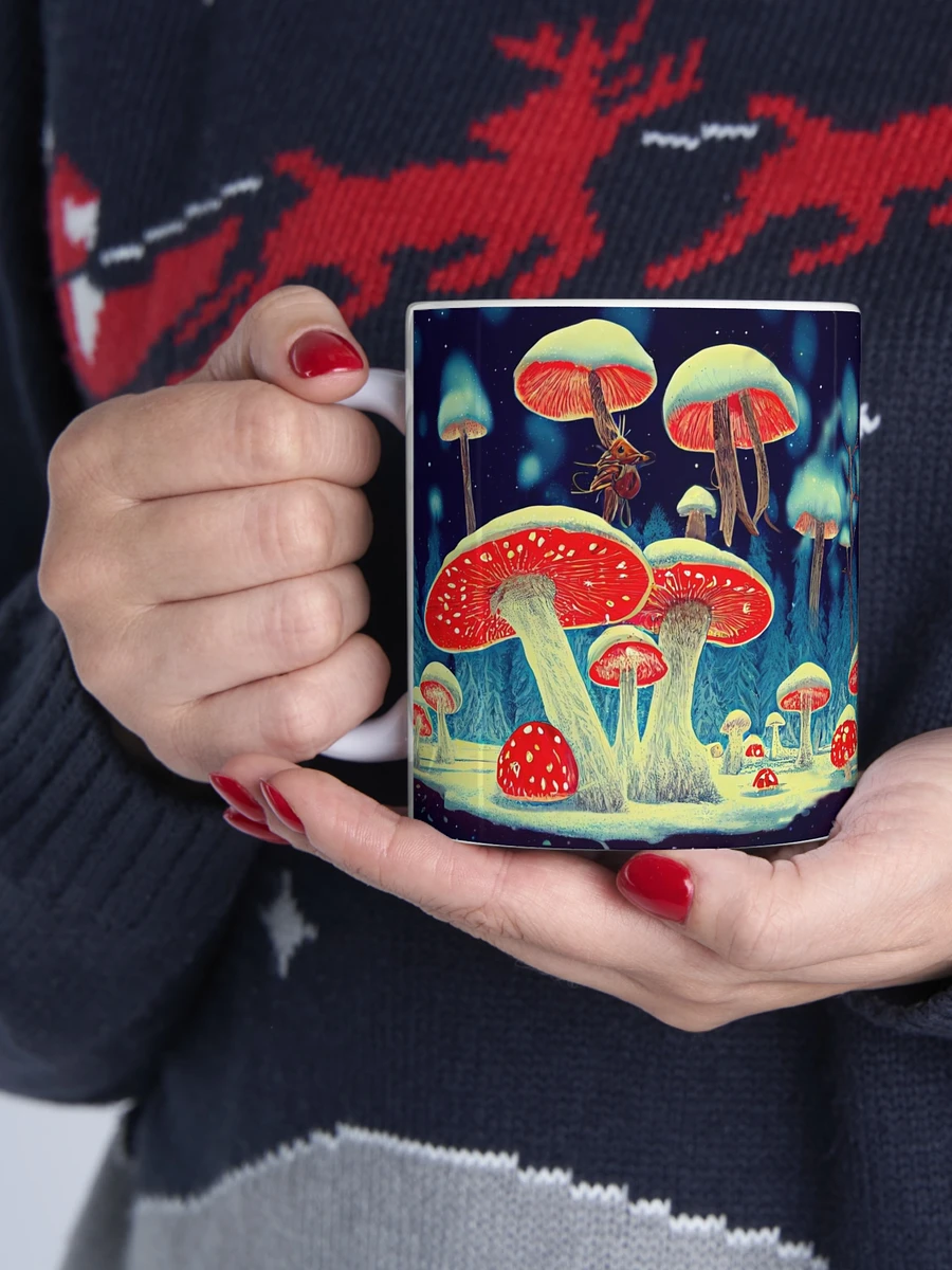 Enchanted Christmas Luminous Amanita Muscaria Mushroom Mug product image (2)
