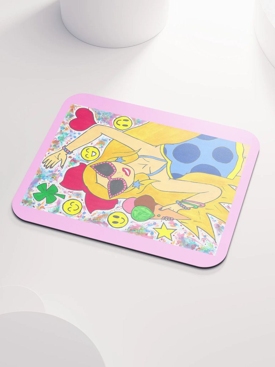 Girl with the ice cream - (art by Dina R.) - tempera painting picture - Classic Mouse Pad product image (3)