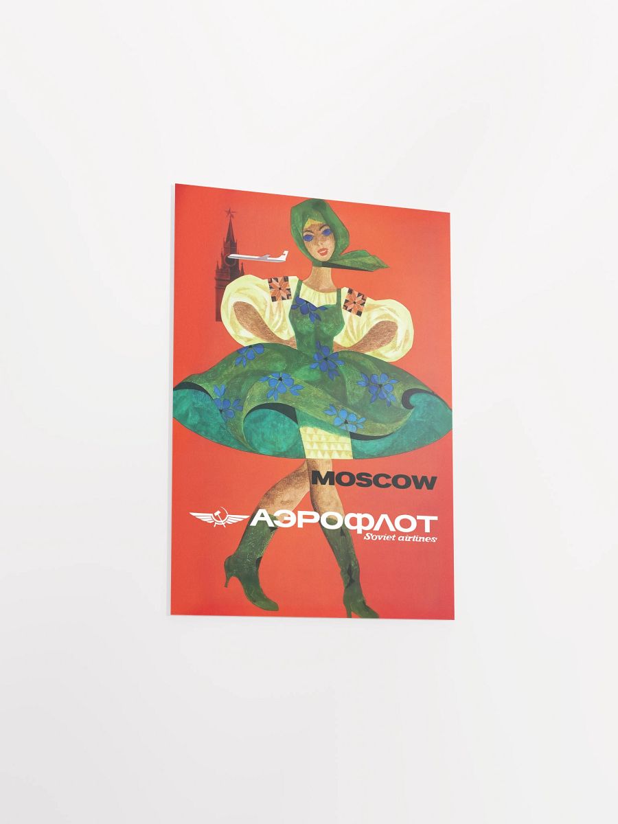 Soviet Aeroflot, USSR airlines 1970s: Moscow — Soviet retro travel poster product image (8)
