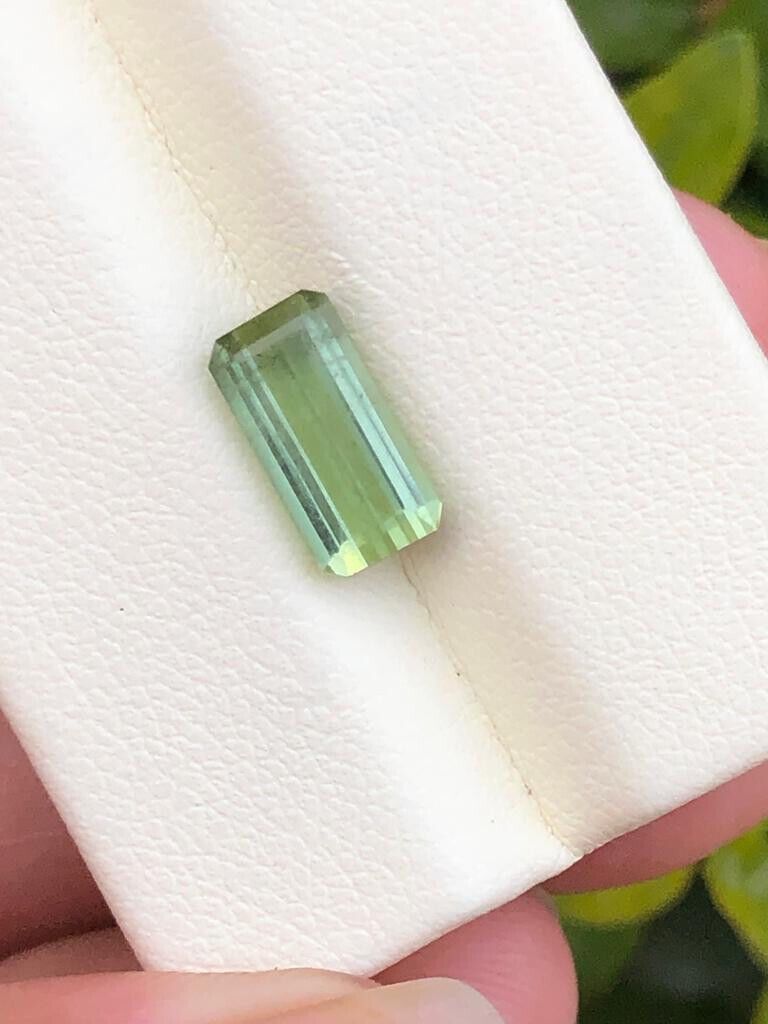 TOURMALINE EMERALD CUT APPLE GREEN GEMSTONE FOR JEWELRY & GIFT, 2.85 CARAT product image (1)