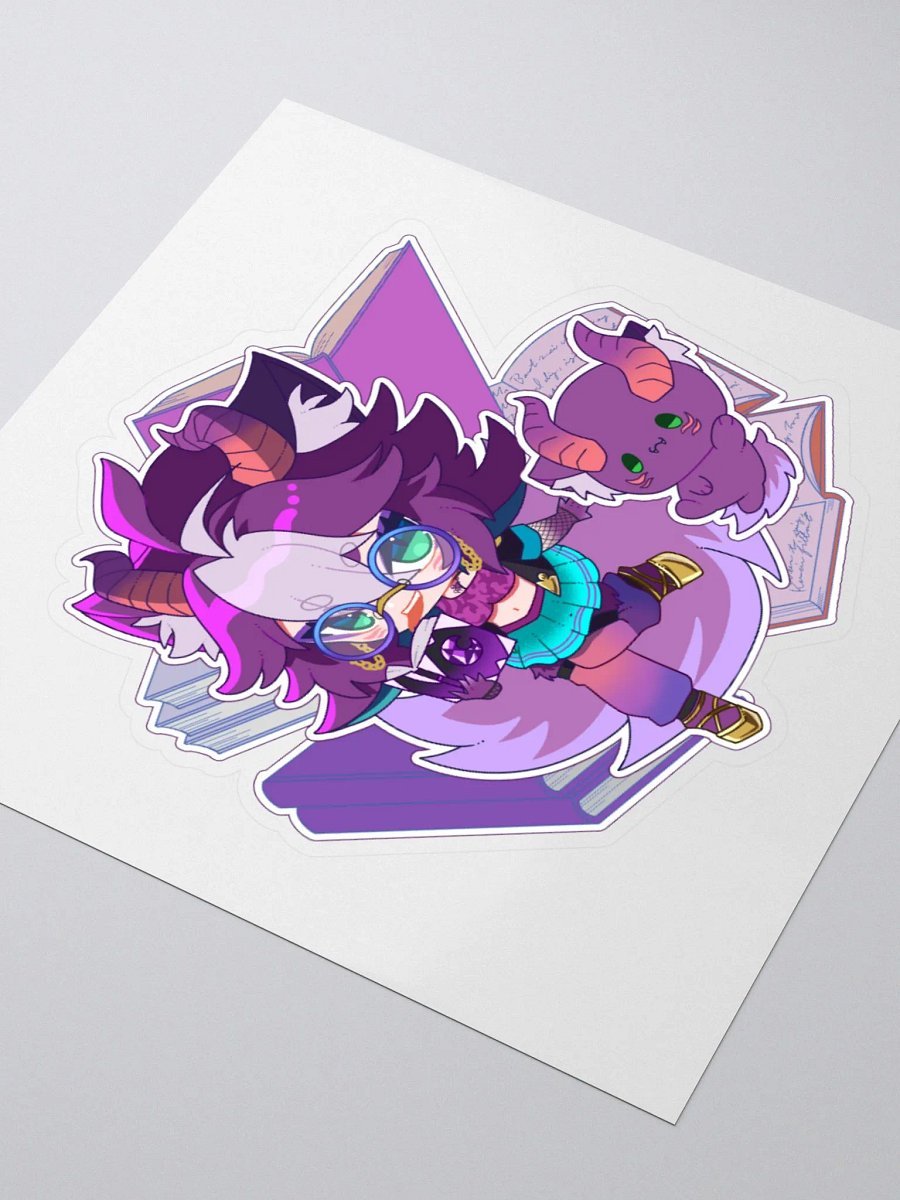 Loki and Dewey with Books Kisscut Sticker (Multiple Sizes) product image (3)