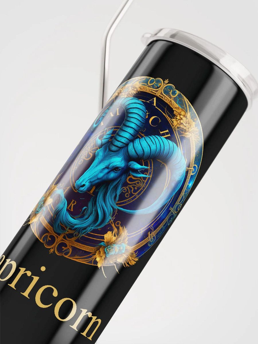 Deep Blue & Gold Capricorn Zodiac Stainless Steel Tumbler: Savor Zodiac Luxury product image (5)