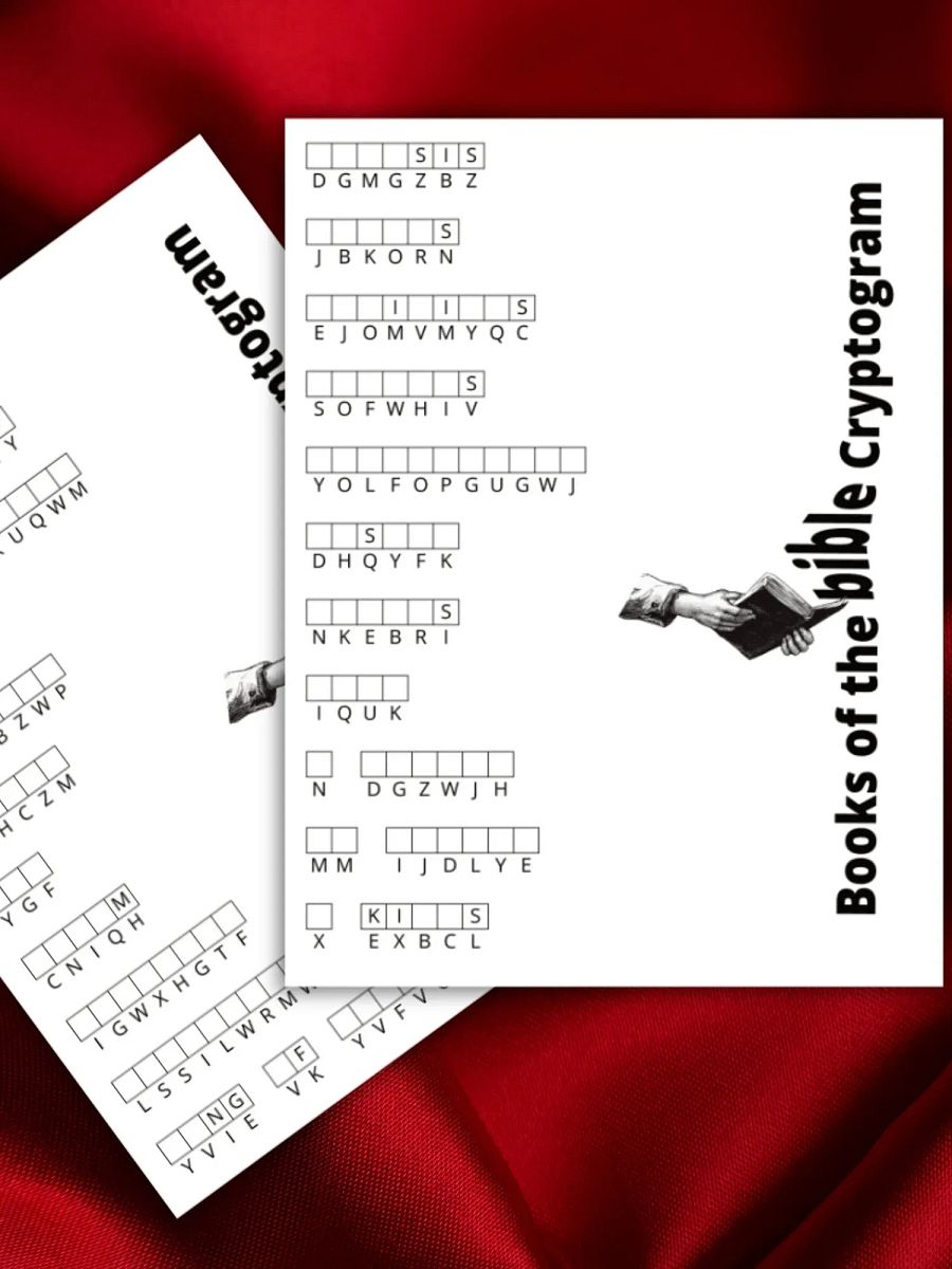 Books of the bible cryptograms | printable bible games, Large text Cryptogram product image (3)
