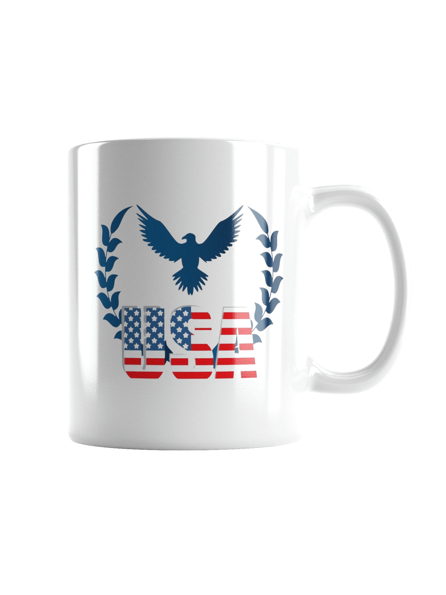 Patriotic Eagle USA Flag White Glossy Mug product image (1)