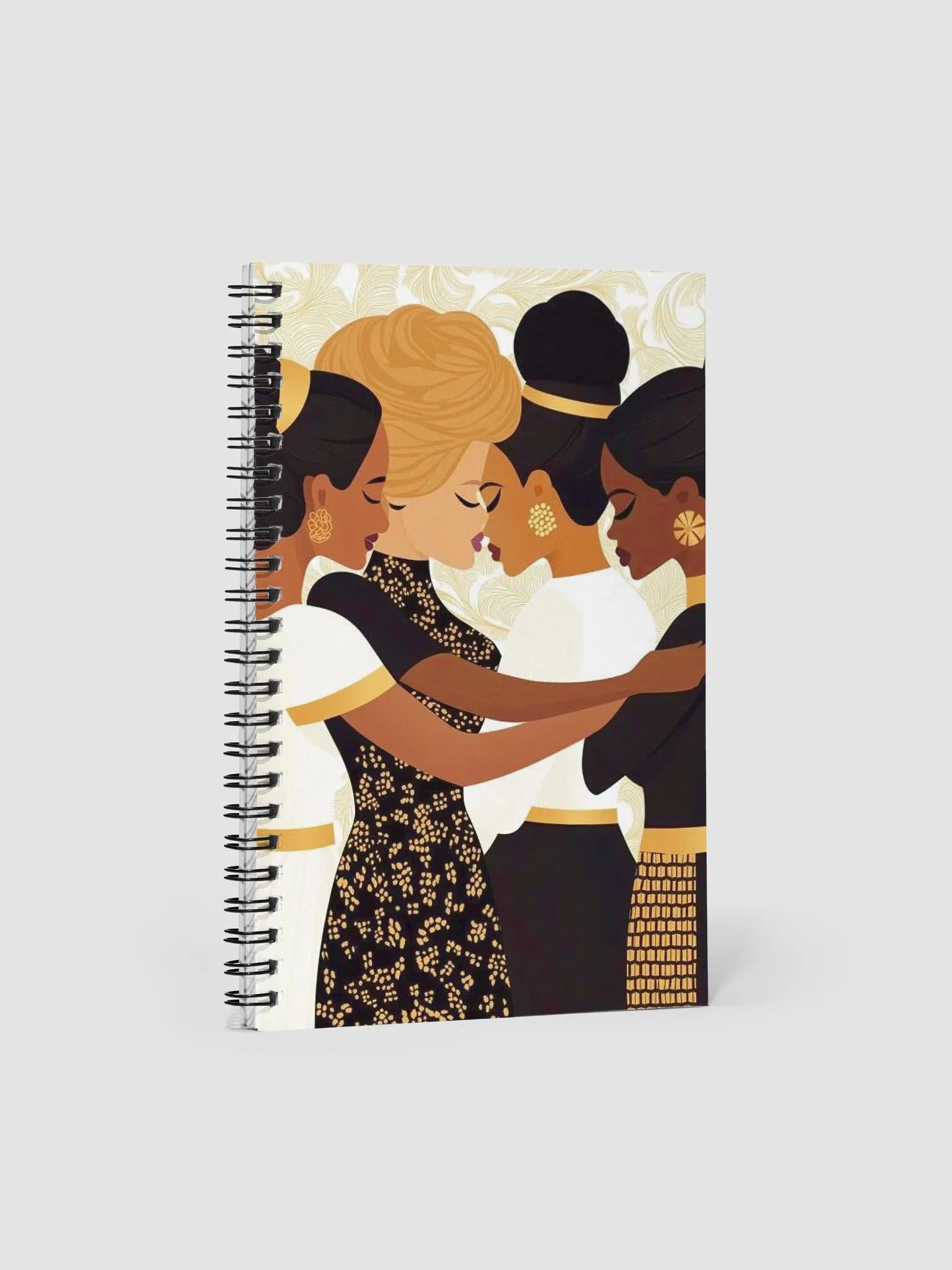 Sisterhood & Unity Gold-Accented Notebook - Empowering Black Women Art Journal, Perfect for Reflection, Creative Writing, and Goal-Setting product image (1)