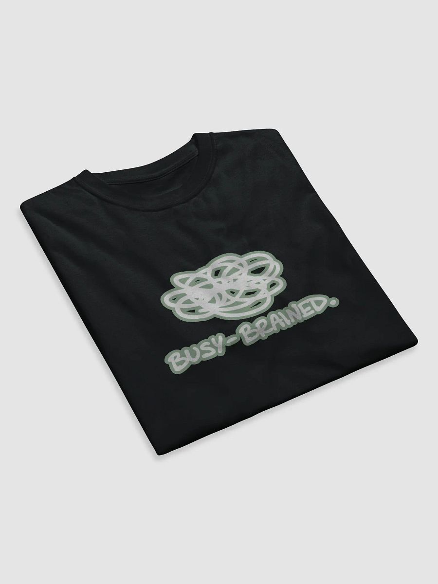 BUSY-BRAINED (lined design, #96B697) unisex eco tee product image (7)