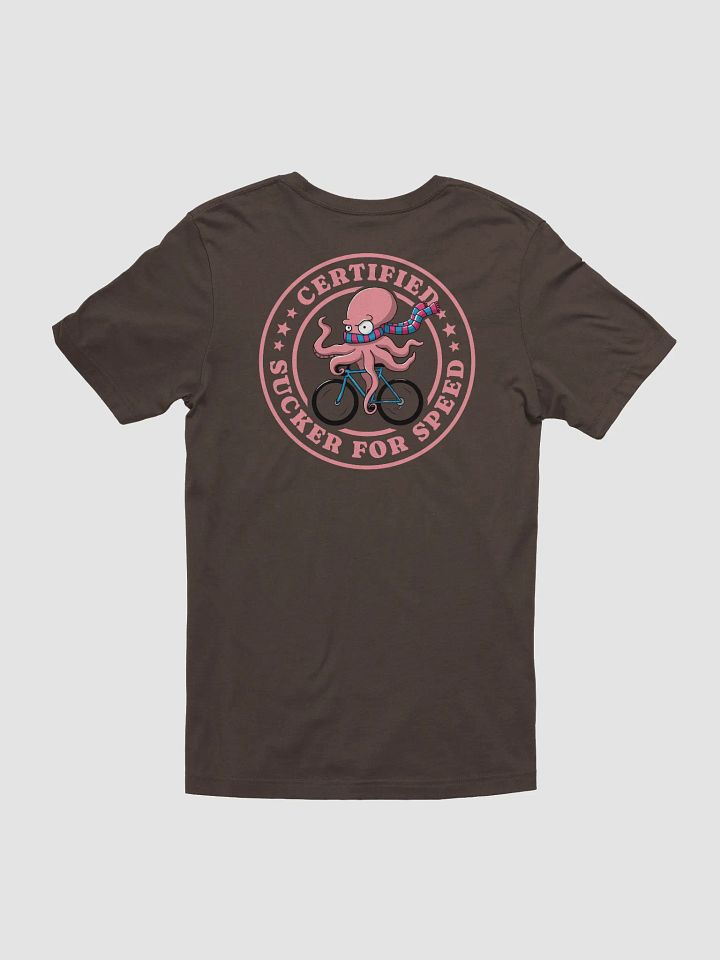 Certified Sucker for Speed Cycling badge design T-Shirt – Funny Octopus Bike Rider Tee for Cyclists product image (1)