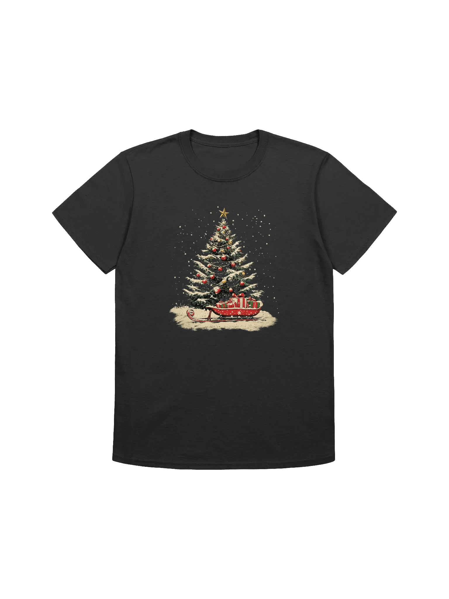 Vintage Christmas Sled Ride Nostalgic Holiday Unisex T-Shirt product image (2)