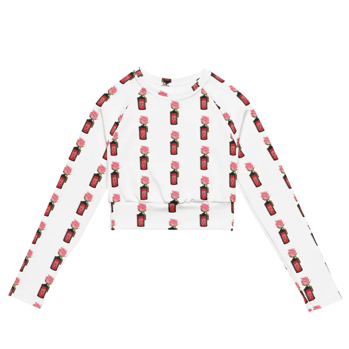 Cinestill Rose Continuous Pattern Jersey Sleeved Crop Top product image (2)