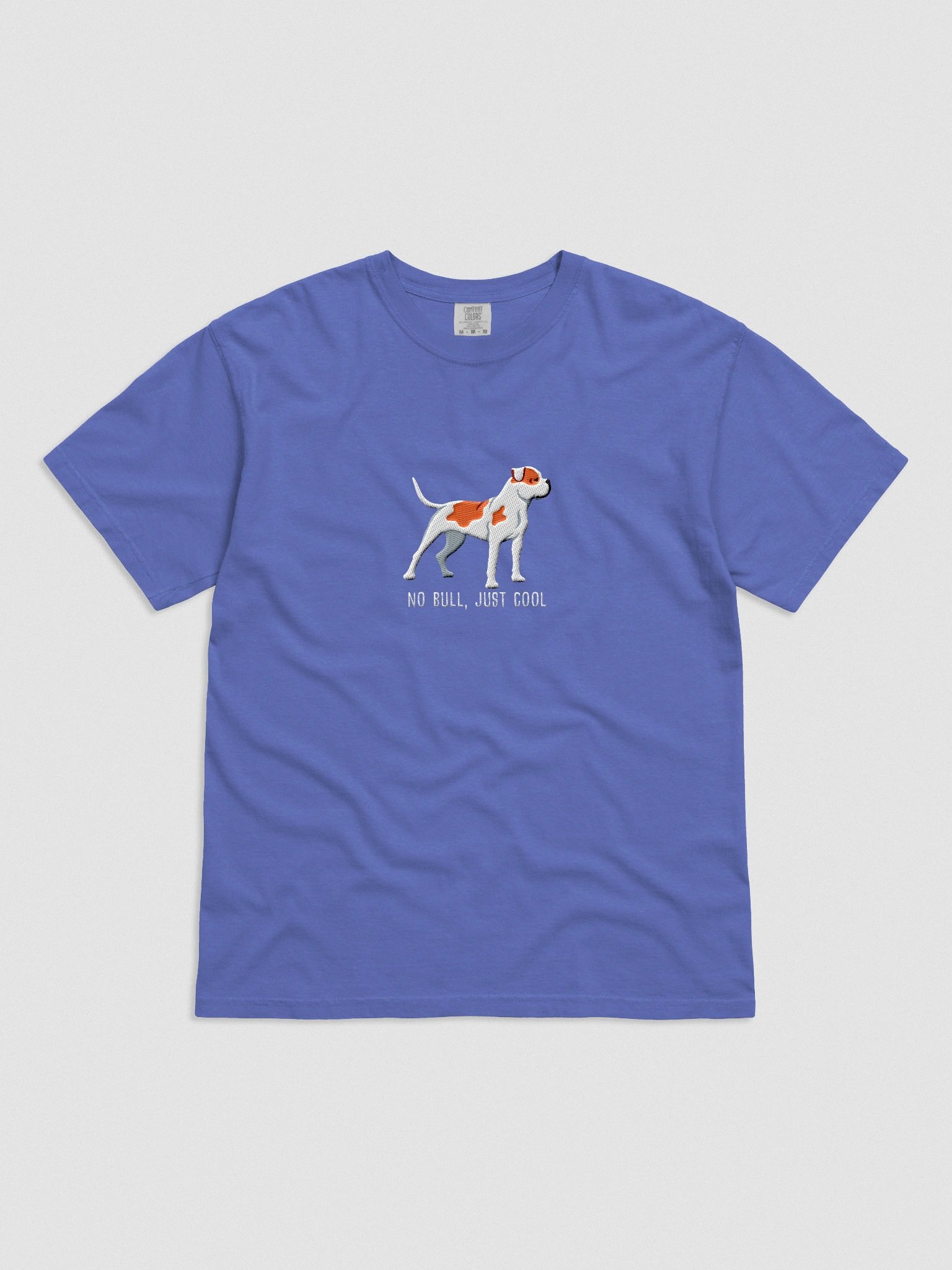 No Bull, Just Cool T-Shirt(Embroidered) of an American Bulldog(Red) product image (4)