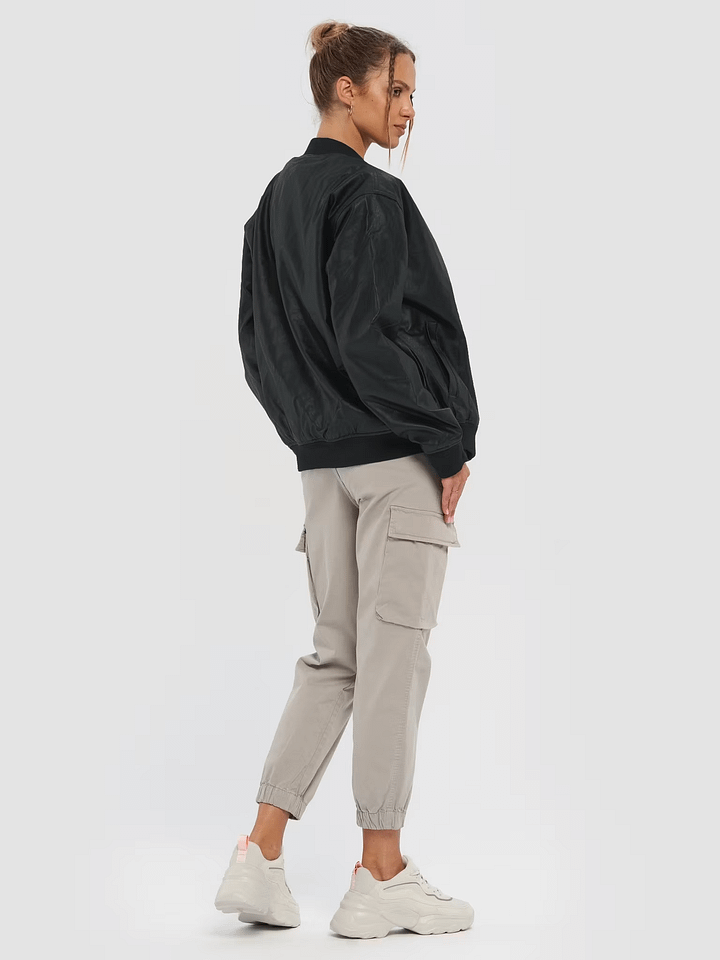(Embroidered) Faux Leather Bomber Jacket - by O.G. Skater® product image (1)
