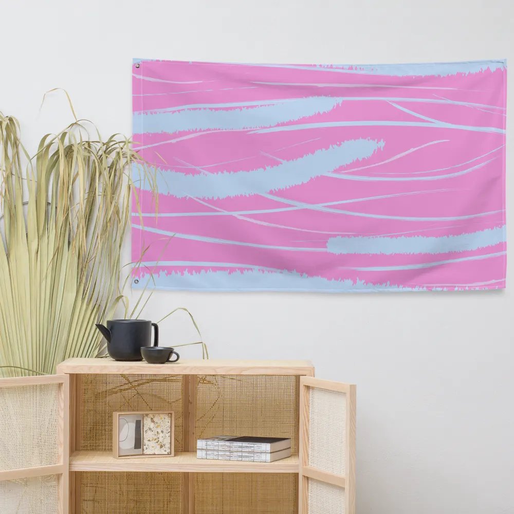 Whimsical Blue & Pink All-Over Flag product image (7)