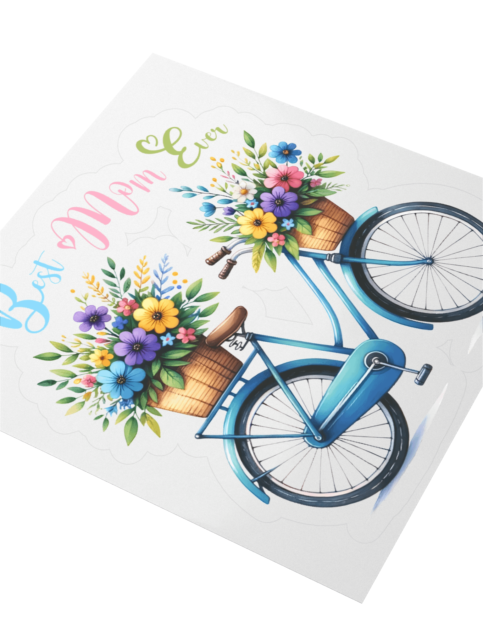 Best Mom Ever Bicycle with Flowers Sticker product image (8)