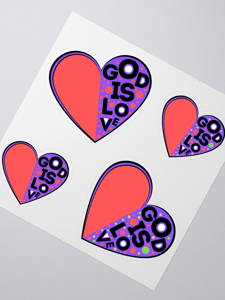 God Is Love Polka Dots Heart Sticker Sheet product image (1)