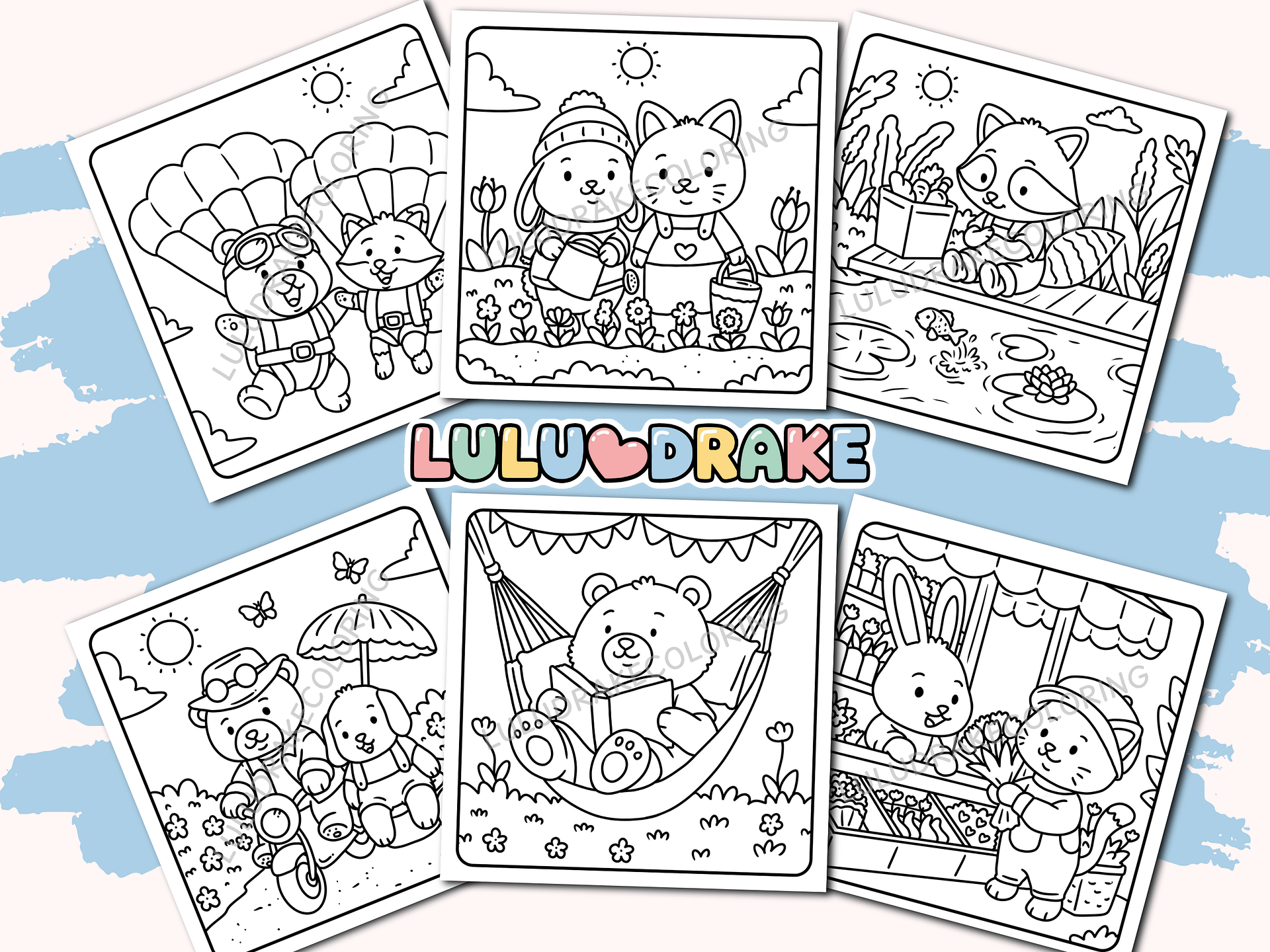 Fuzzy Buddies Spring Moments Coloring eBook, BIG PACK 35 Pages | ★ DIGITAL ★ product image (3)
