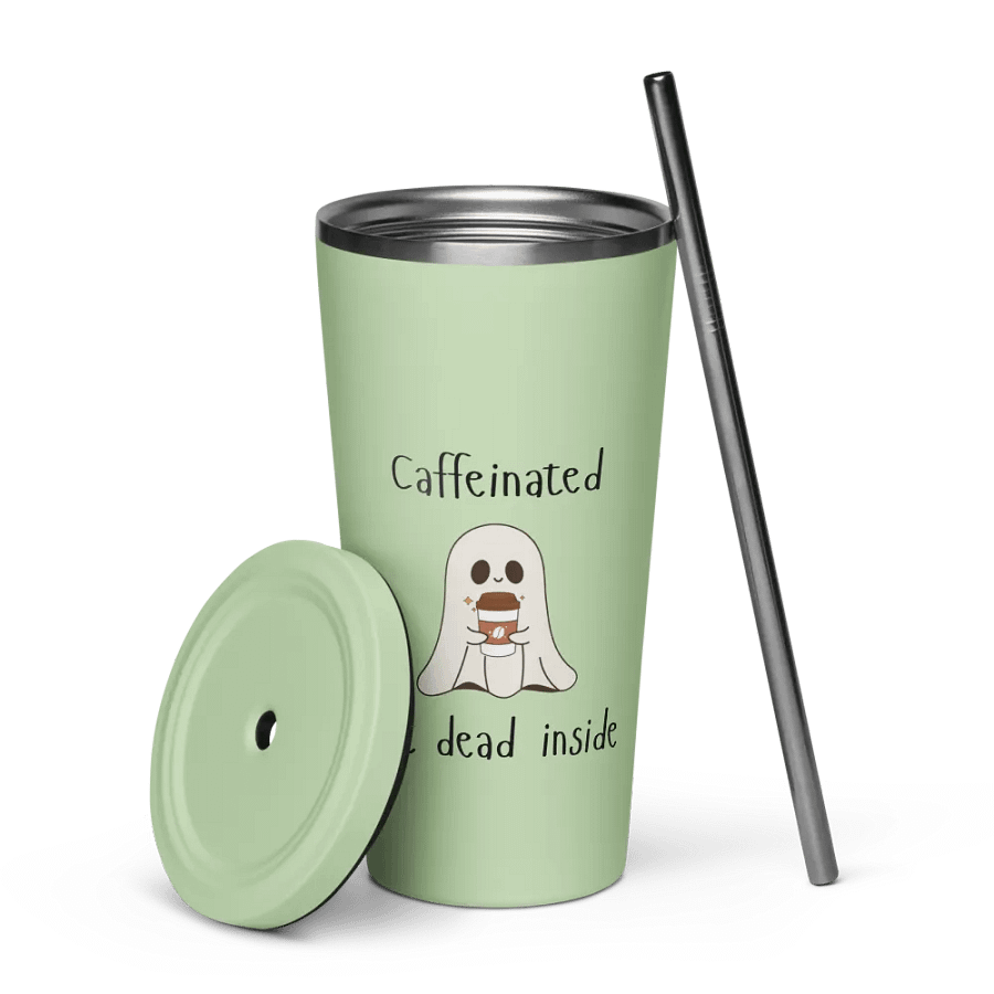 Caffeinated But Dead Inside Tumbler with Straw product image (90)