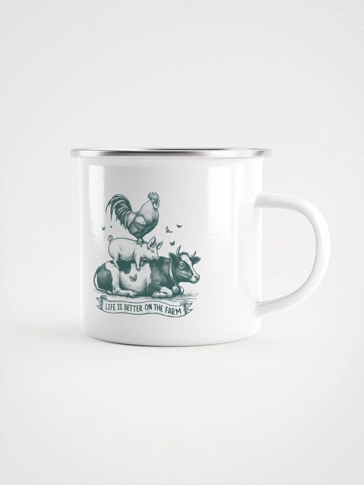 "Life is better on the farm 2" enamel Mug product image (1)