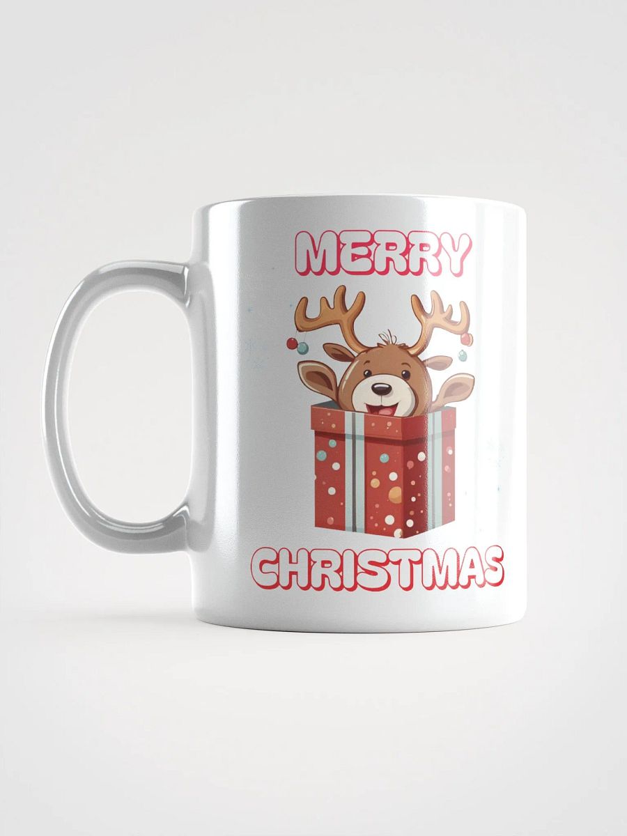 Adorable Baby Reindeer Wishing All A Merry Christmas White Mug product image (18)