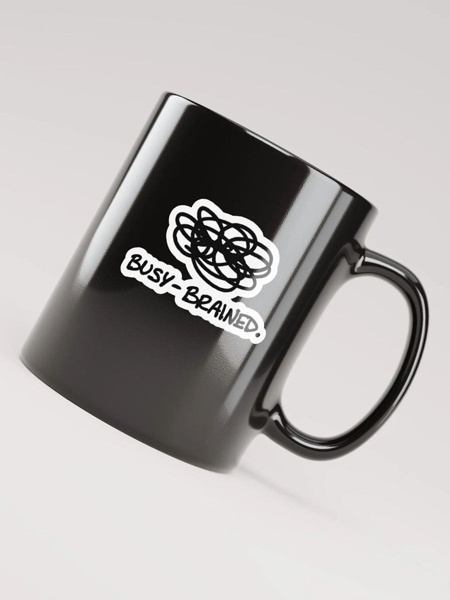 BUSY-BRAINED black glossy mug (bubble design) product image (3)