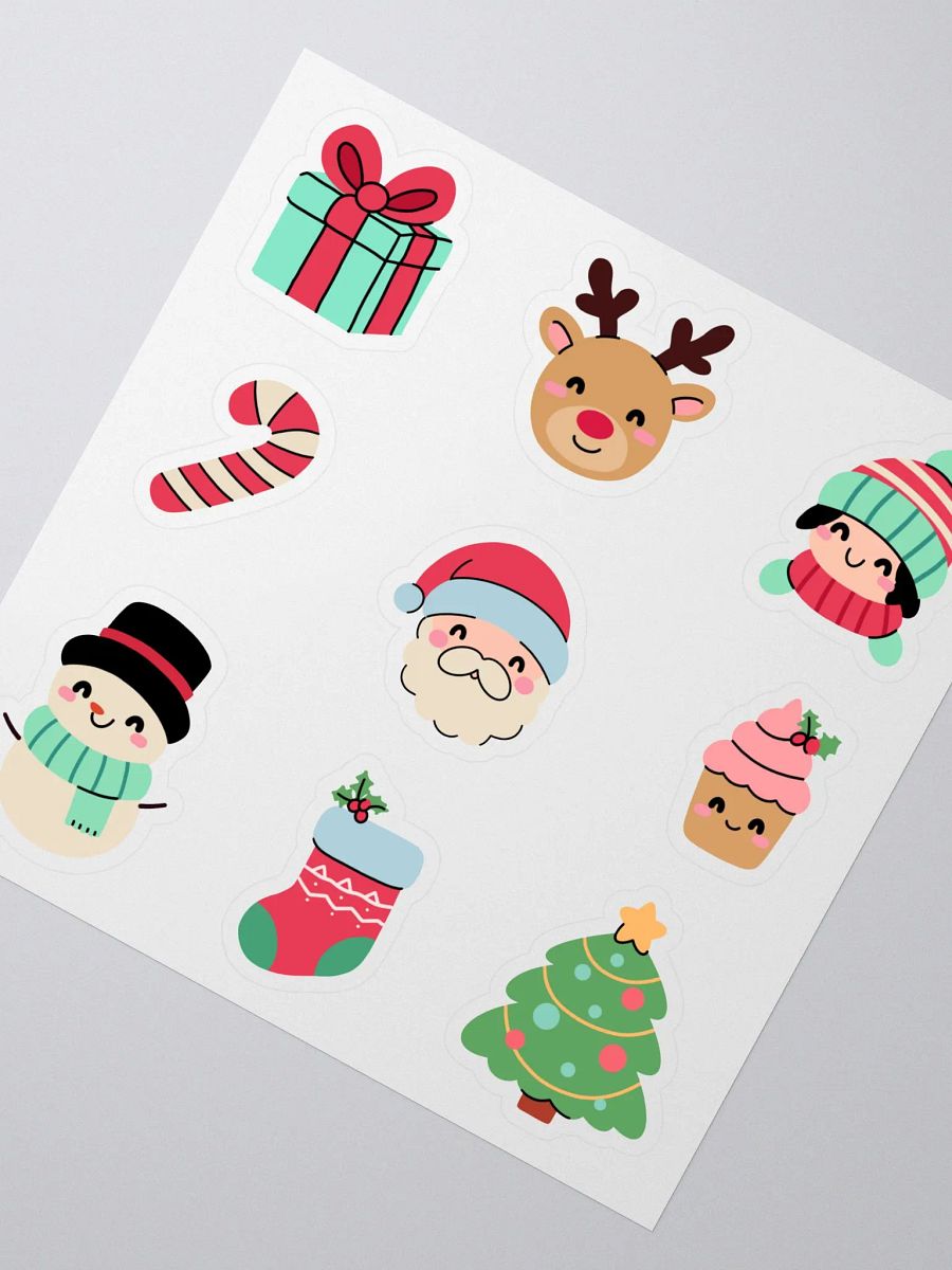 Hand-Drawn Christmas Kiss Cut Stickers – Cute & Festive for Cards, Gifts, and DIY Projects product image (3)