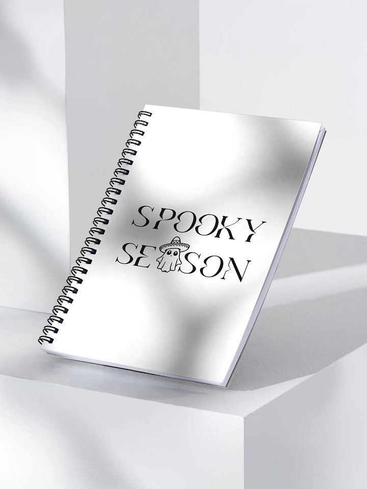 Spooky Season Sombrero Ghost Monochrome Dotted Spiral Notebook product image (2)