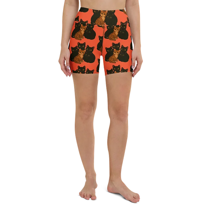 Orange Kitty Yoga Shorts product image (2)