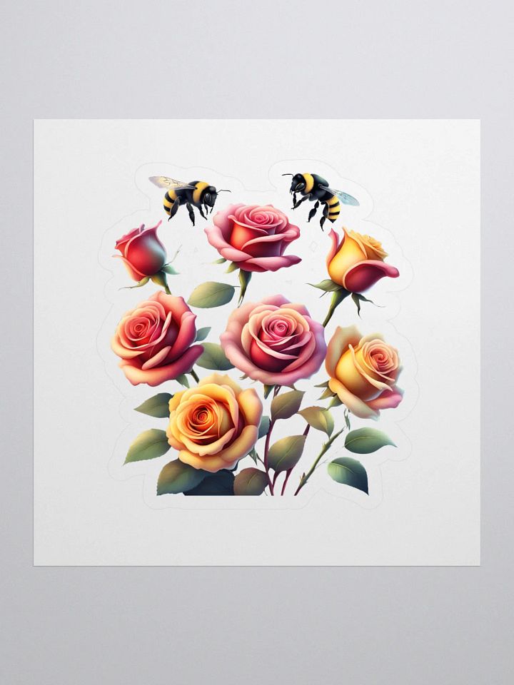 Honey Bees and Roses Graphical Design Sticker product image (1)