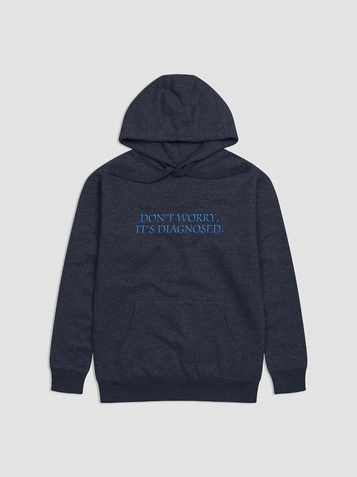 DW, IT'S DIAGNOSED. (monochrome blue) embroidered heavyweight hoodie product image (1)