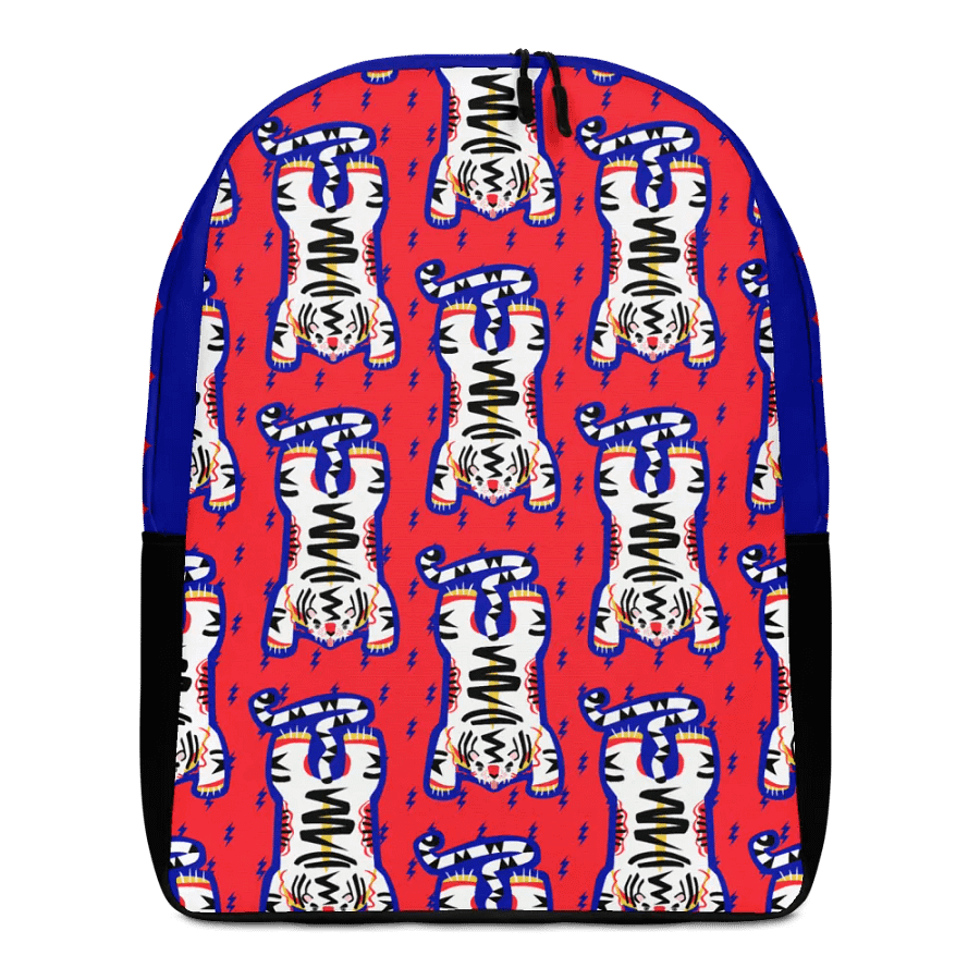 White Electric Tiger on Pink and Blue - Backpack product image (3)
