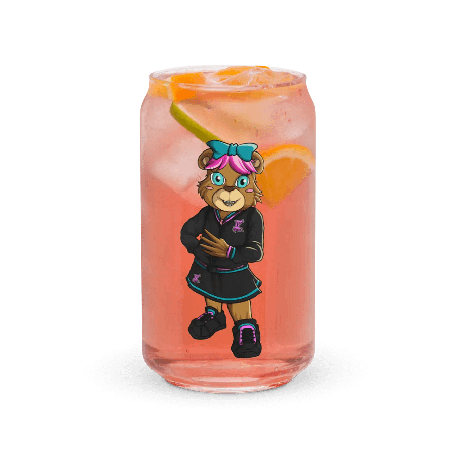 Standing Girl Bear Glass Can product image (5)