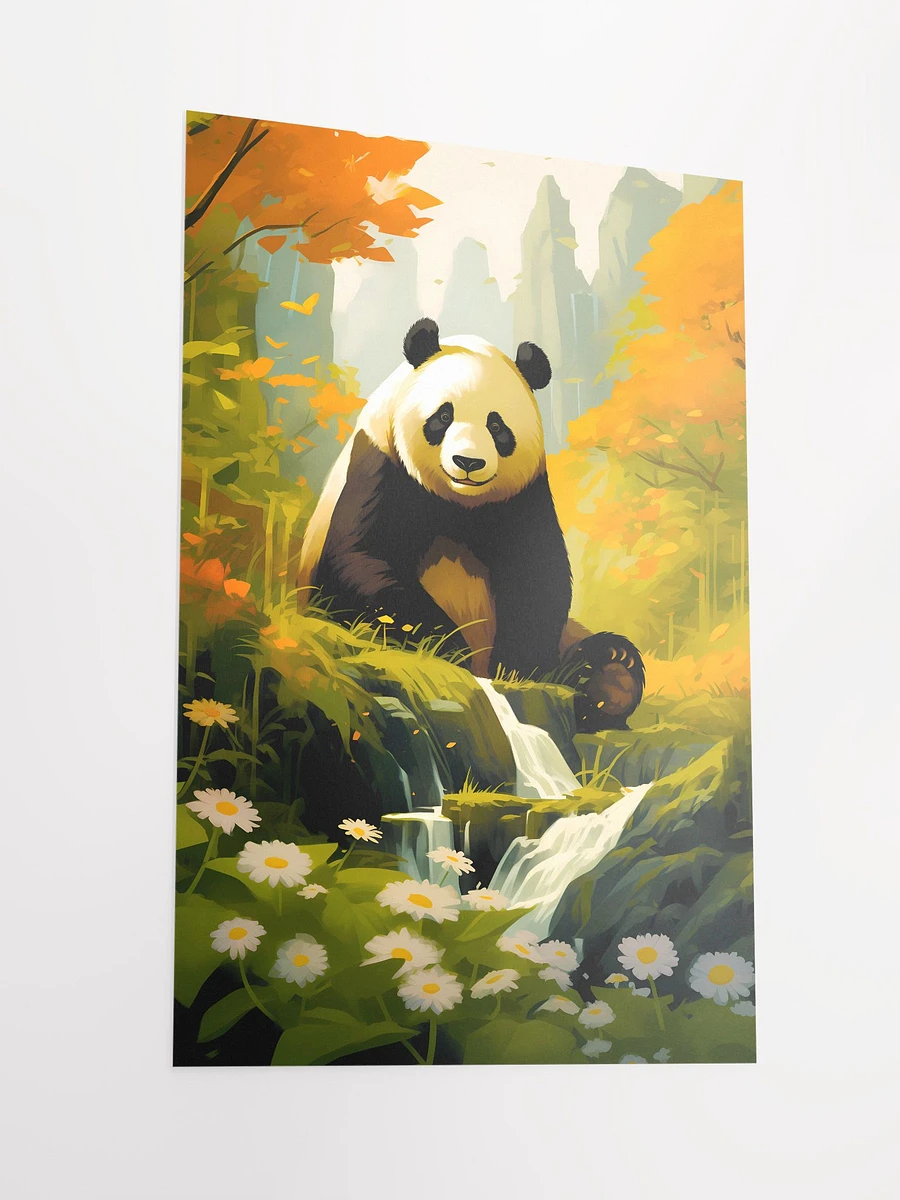Panda Bear by an Autumn Forest River Matte Poster product image (4)