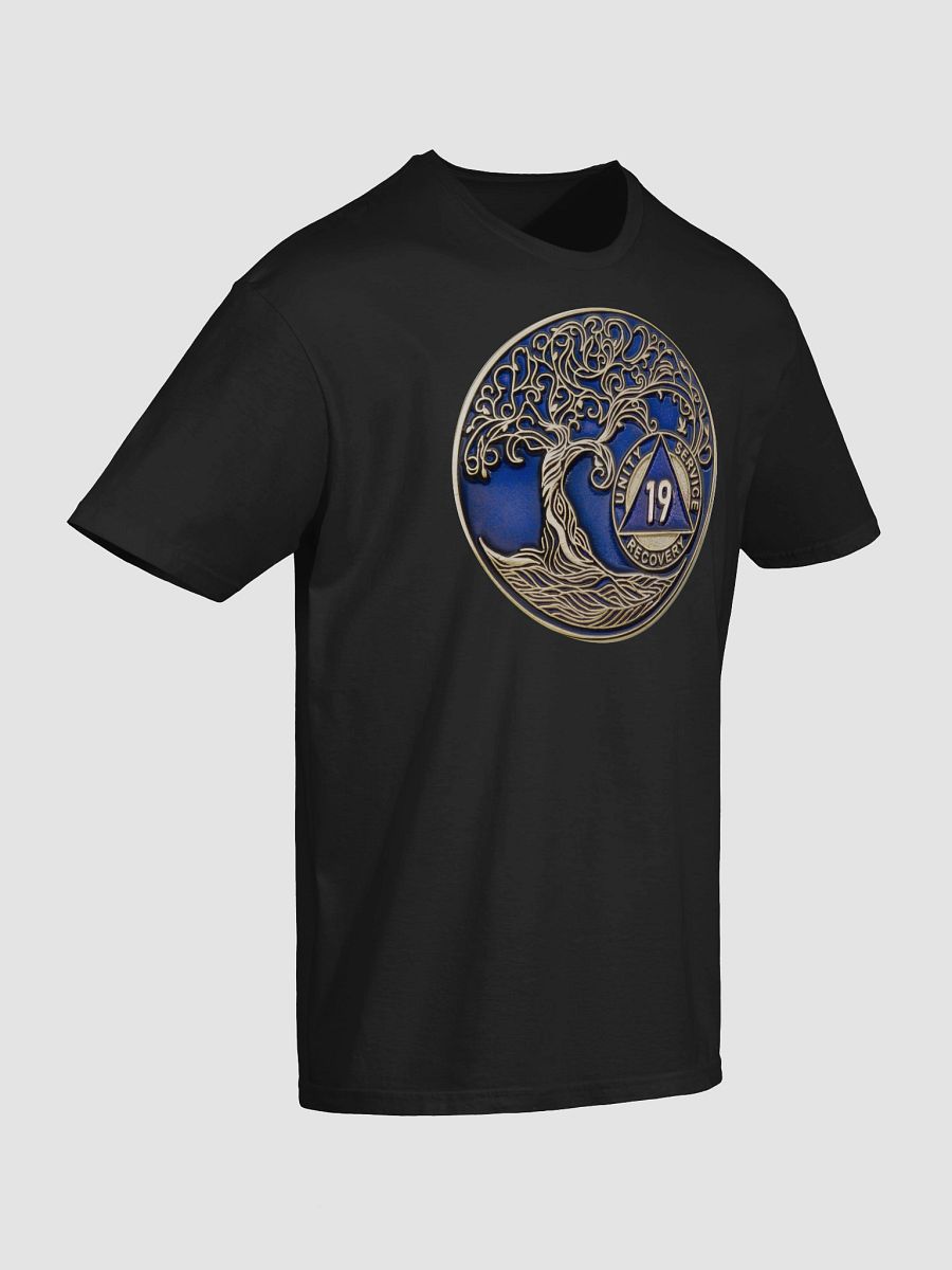 Twisted Tree of Life 19th Year Sobriety Blue Medallion T-Shirt product image (6)